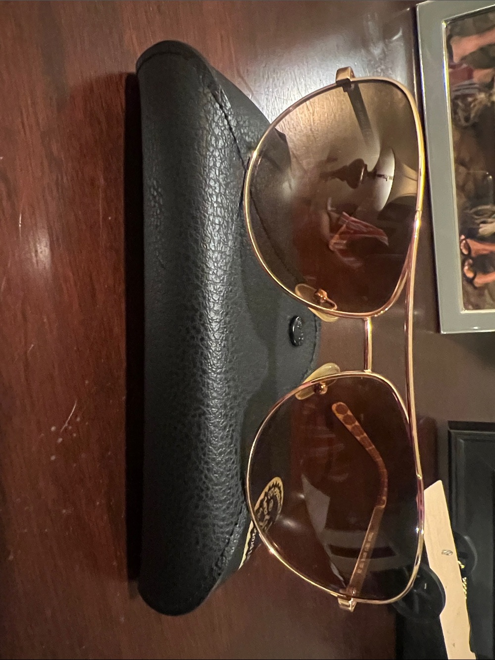 Tory Burch Gold Frame Brown Lens Aviator Sunglasses